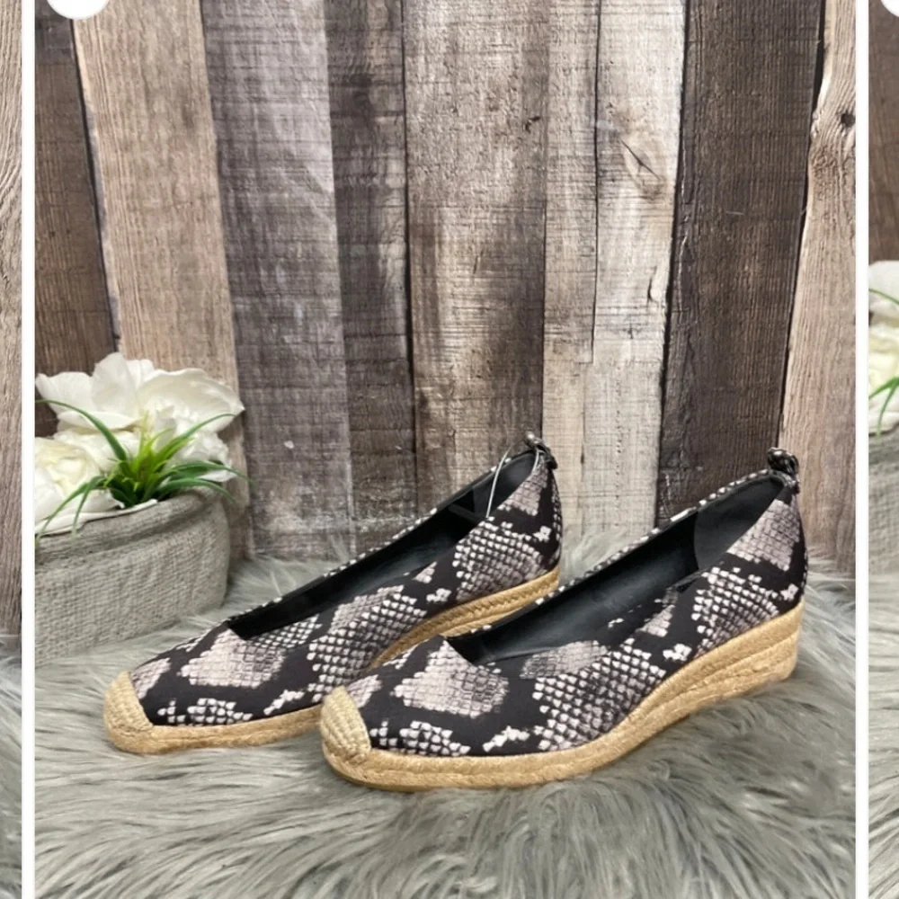 Espadrille Wedges Tory Burch snakeskin designer spring boho preppy classic $258
